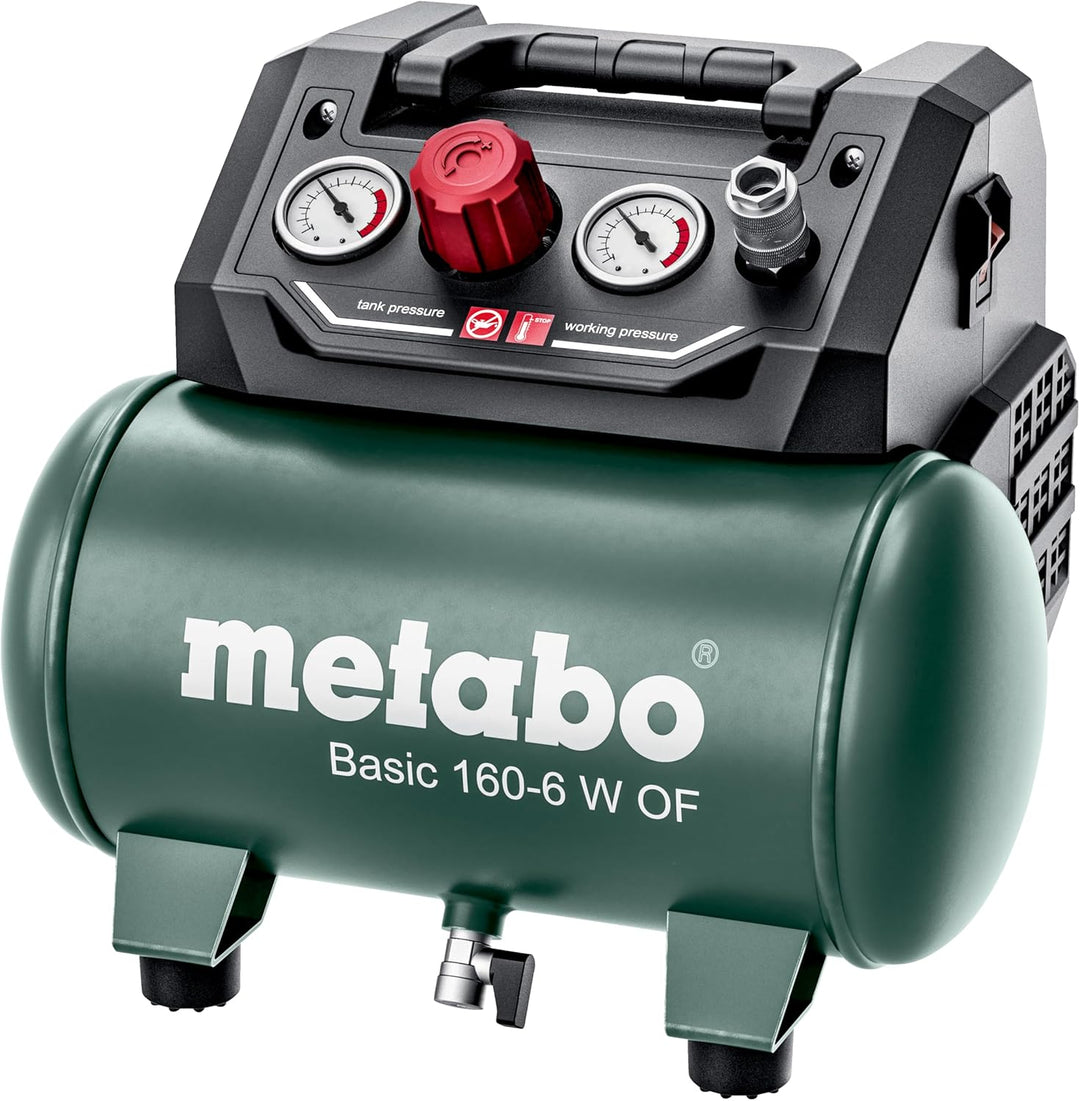 Metabo Kompressor Basic 160-6 W OF (Kessel 6 l, Max. Druck 8 bar, Ansaugleistung 160 l/min, Füllleis
