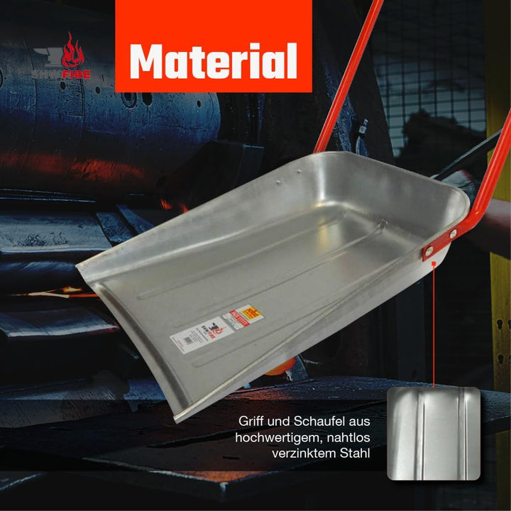 SHW-FIRE Maxi Schneeschieber 62cm, Schneewanne aus hochwertigem Stahlblech. Made in Germany
