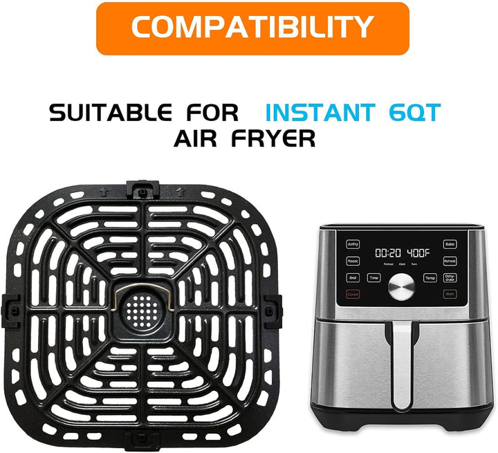 Luftfritteusen Grillplatte für Instants Plus 6QT Luftfritteusen, Edelstahl Verbesserte Quadratische