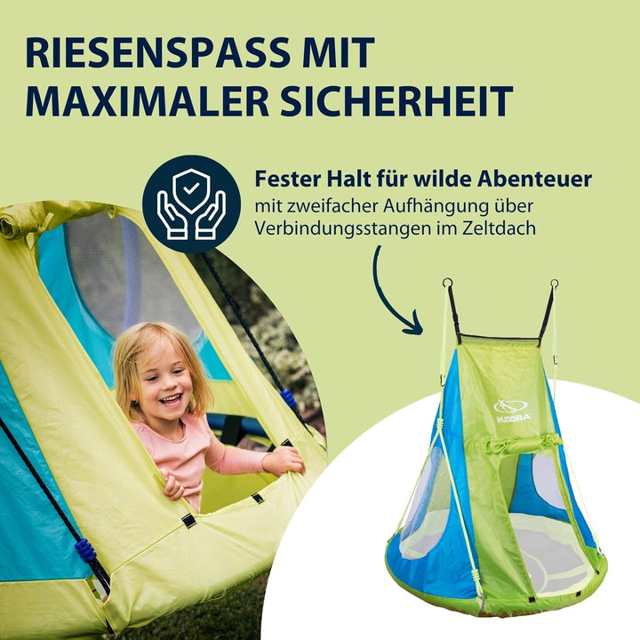 HUDORA Zelt für Nestschaukel Cosy Castle | Ergänzung für Gartenschaukel | Schnell & einfach angebrac