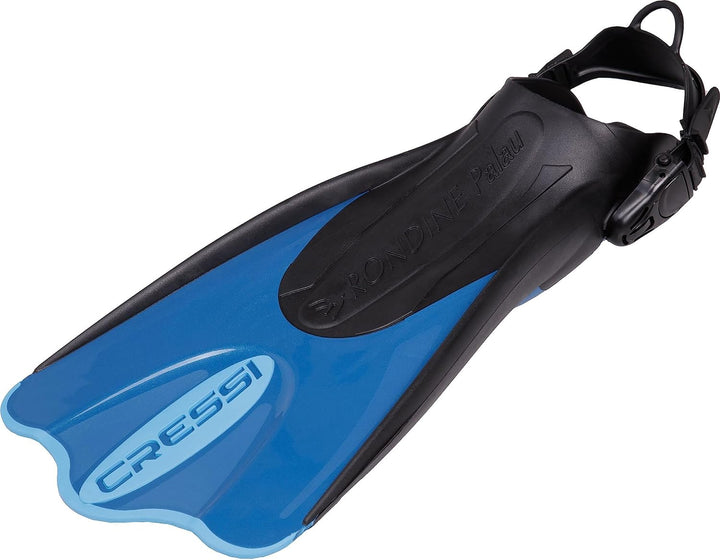 Cressi Palau Saf Fins Einstellbare Kurze Flossen zum Schwimmen und Schnorcheln Blau/Hellblau XS-S, B