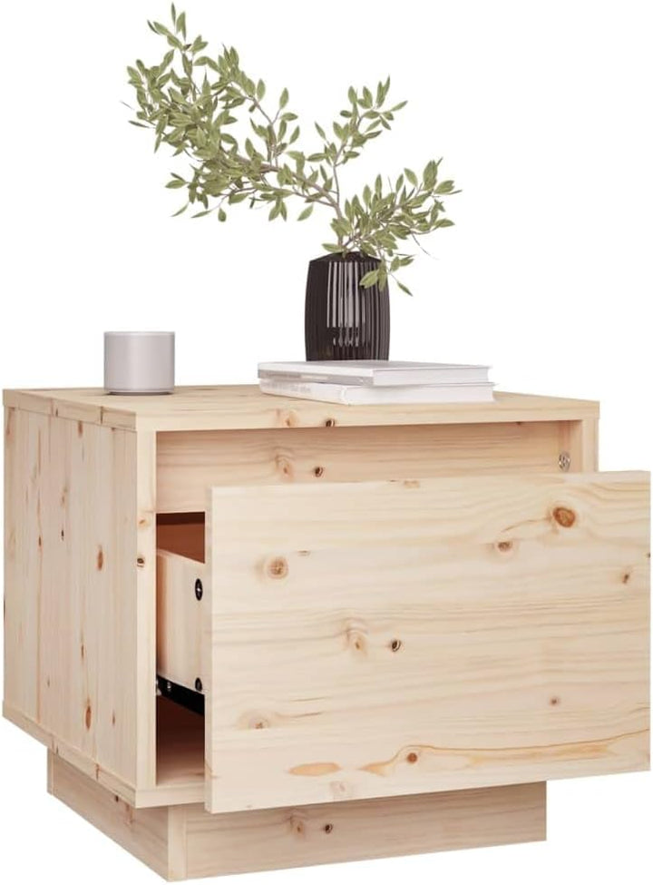 FIRBNUS Bedside Table Nachtkonsole Beistelltisch mit Stauraum Night Stand Nachttisch 35x34x32 cm Mas