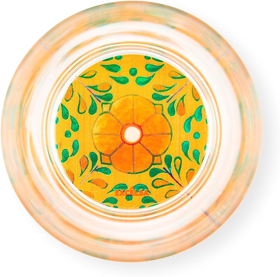 Excelsa Lissabon 6 Gläser mit dekoriertem Boden, Ml. 340, Durchmesser 8 cm, Glas