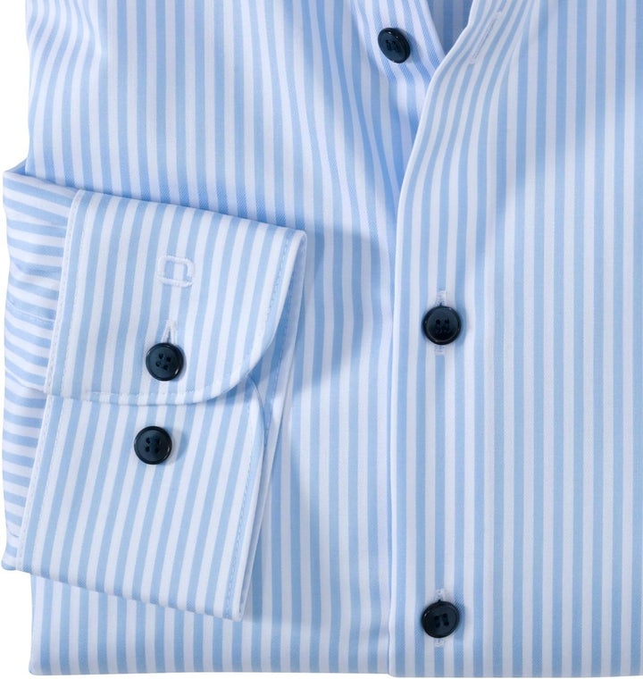 OLYMP Herren Oberhemd Langarm Level.Five.Body.fit,Römer Streifen,Body fit,Royal Kent 37 Bleu 11, 37