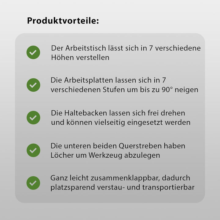 TrutzHolm® Werkbank klappbar höhenverstellbar Werktisch Spanntisch Arbeitstisch bis 100kg