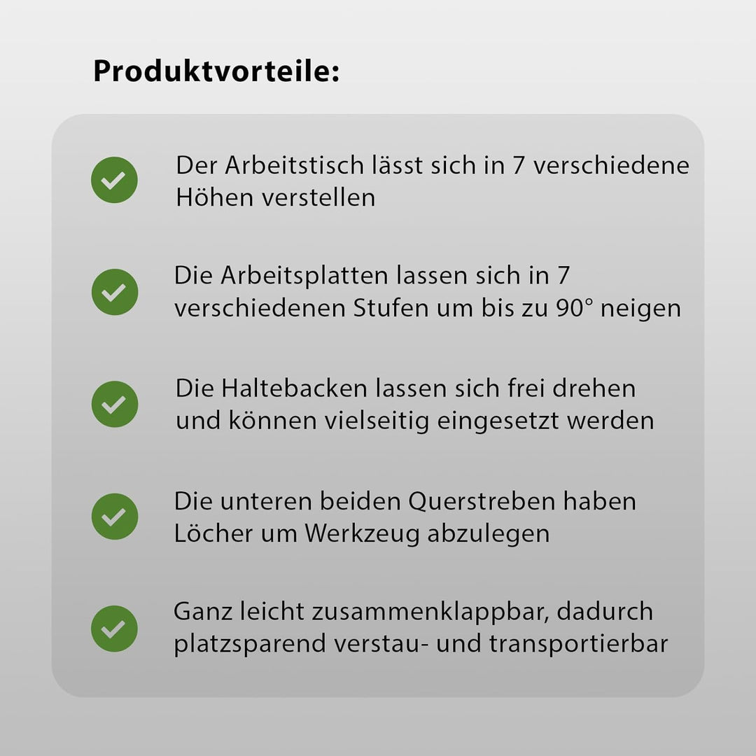 TrutzHolm® Werkbank klappbar höhenverstellbar Werktisch Spanntisch Arbeitstisch bis 100kg