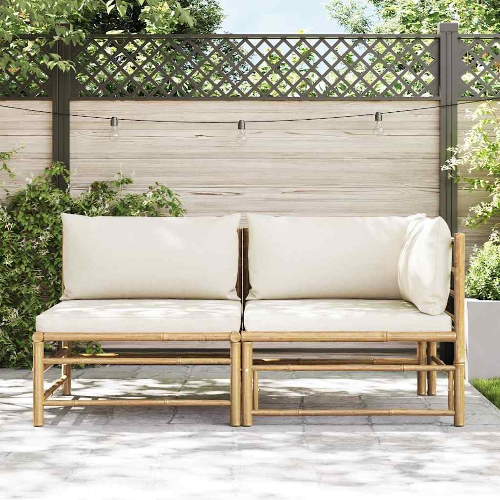 vidaXL Gartenmöbel 2-TLG. mit Kissen Ecksofa Mittelsofa Gartenset Gartensofa Lounge Sofa Garnitur Si