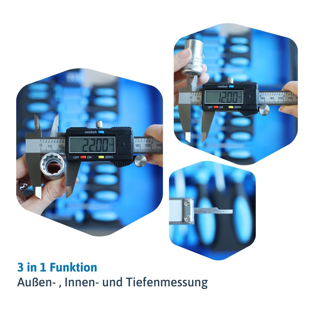 Dönges Digitaler Messchieber 150 mm | LCD Display, CE, Messbereich 0-150 mm | Digitale Schieblehre,