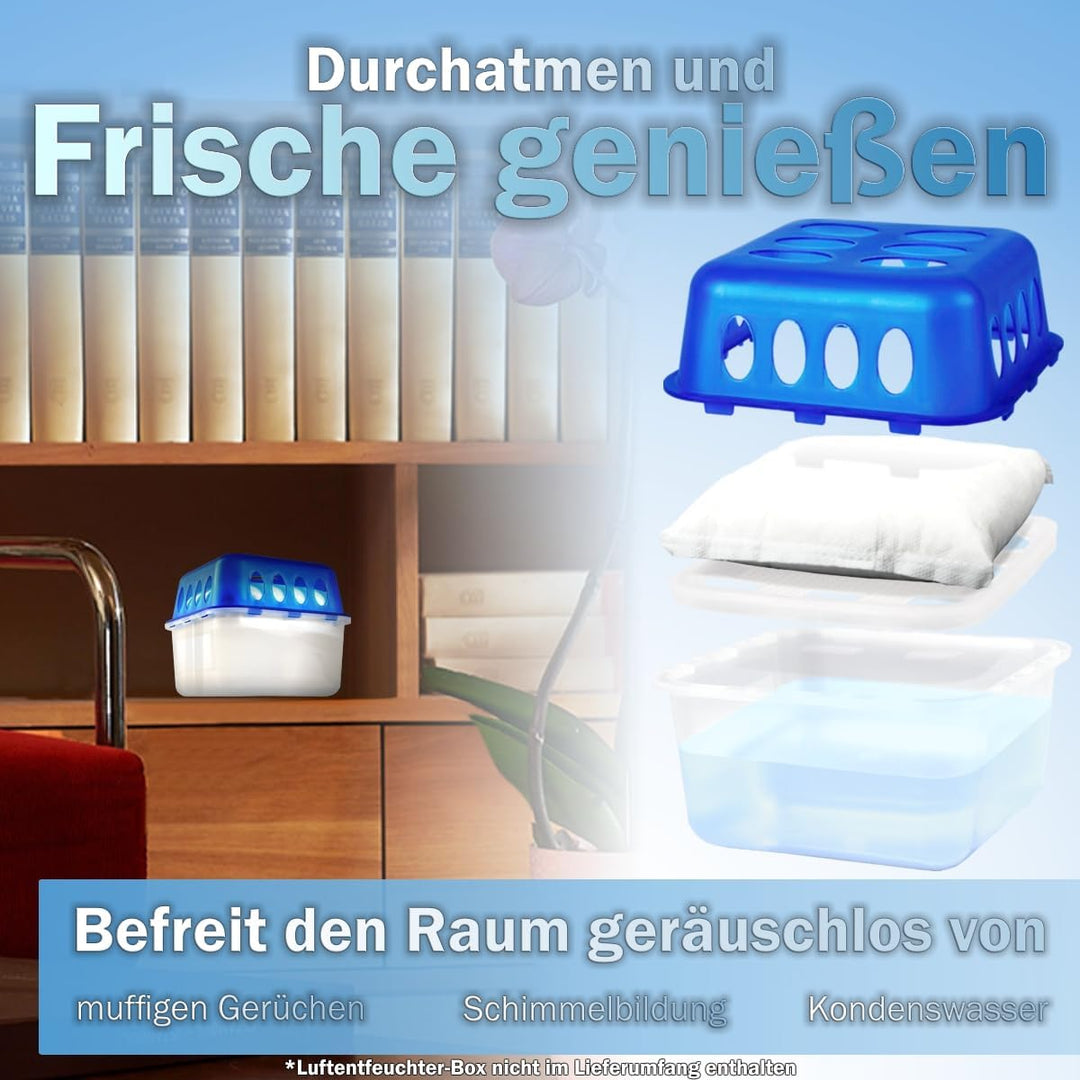 Stimo 12x Luftentfeuchter Nachfüllpack 400g Raumentfeuchter Feuchtigkeits-Stopper Granulat - Beutel