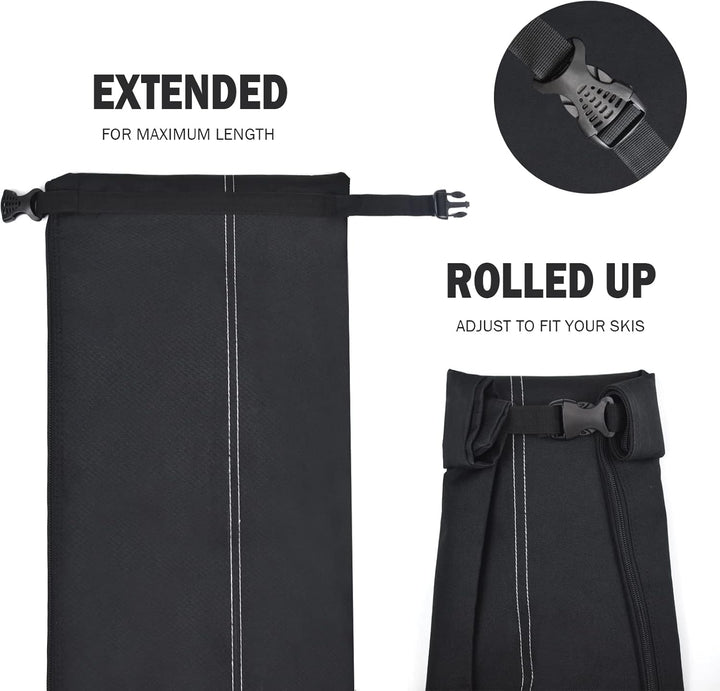 AUMTISC Skitasche Set Skisack &Skischuhtasche Längenverstellbare Bis 200 cm für 1 Paar Ski & Skischu