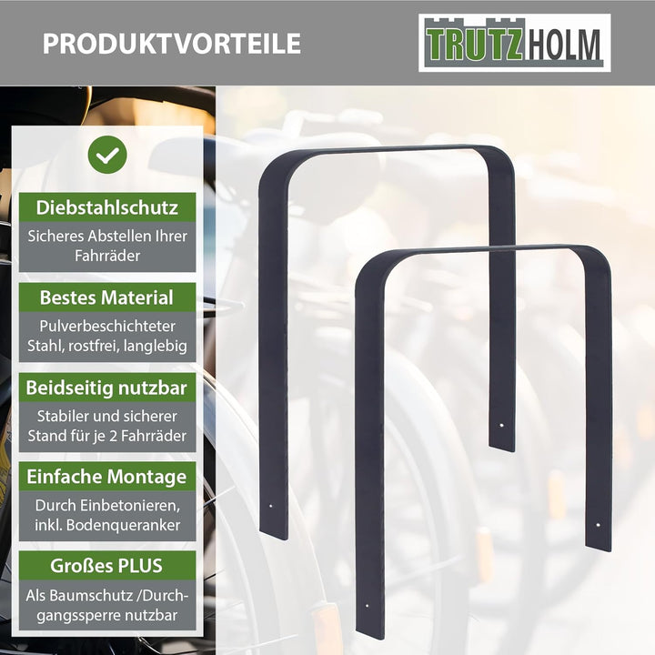 2x Fahrradanlehnbügel aus Flachstahl zum Einbetonieren | Fahrradständer Anlehnbügel Anlehnständer Po