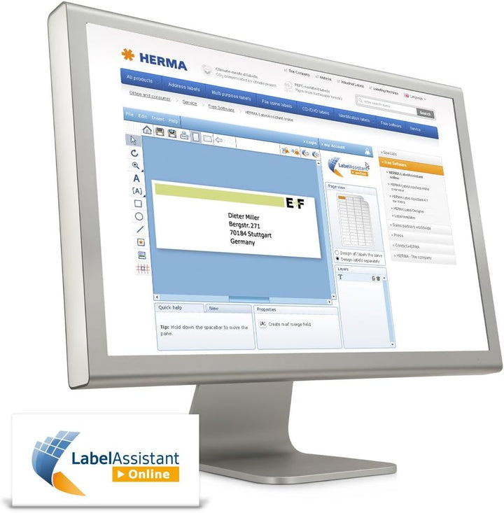 HERMA 4460 CD DVD Etiketten inkl. Zentrierhilfe blickdicht, 100 Blatt, Ø 116 mm MAXI, 2 Stück pro A4