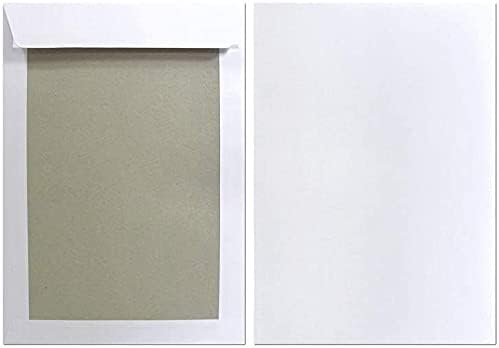 Netuno 25x weisse Versandtaschen DIN B4 mit Papprückwand aus Graupappe 250 × 353 mm 400g haftklebend