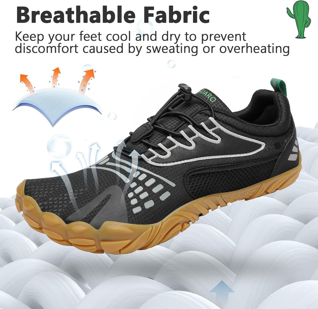 SAGUARO Unisex Barfussschuhe Leicht rutschfest Traillaufschuhe für Outdoor & Indoor 37 EU Schwarz We