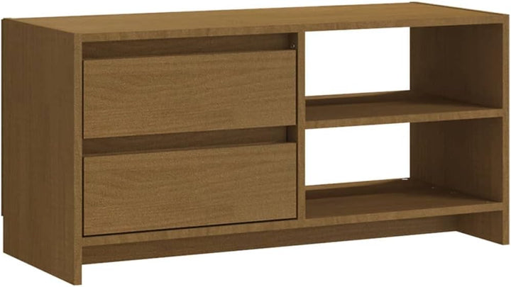 homiuse TV-Schrank TV Lowboard Honigbraun 80x31x39 cm Massivholz Kiefer TV Board Fernsehschrank Fern
