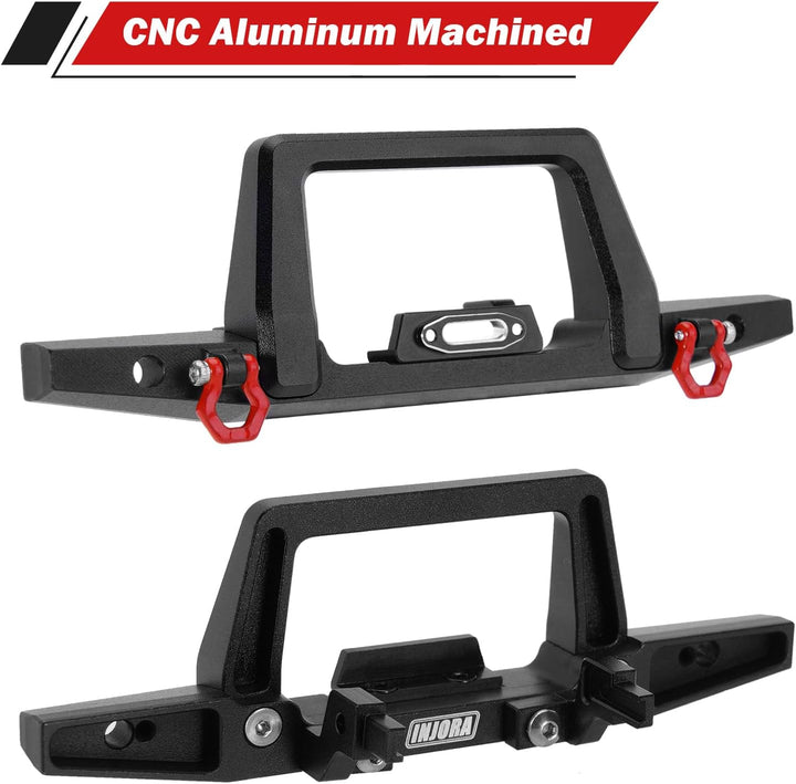 INJORA Vorne Hinten Bumper CNC Aluminium Stossstange 1/18 für TRX4M Defender Upgrade RC Crawler, Vor