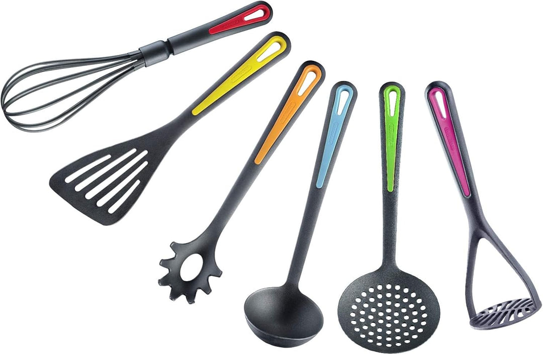 Westmark Küchenhelfer-Set, 6-tlg, Pfannenwender, Schaum-, Spaghettilöffel, Suppenkelle, Kartoffelsta