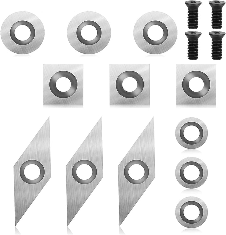 Drechselwerkzeuge,Drehmeissel Set 16 Stück,Wendeplatten Hartmetall,Diamantkopf Drechselwerkzeuge, Dr