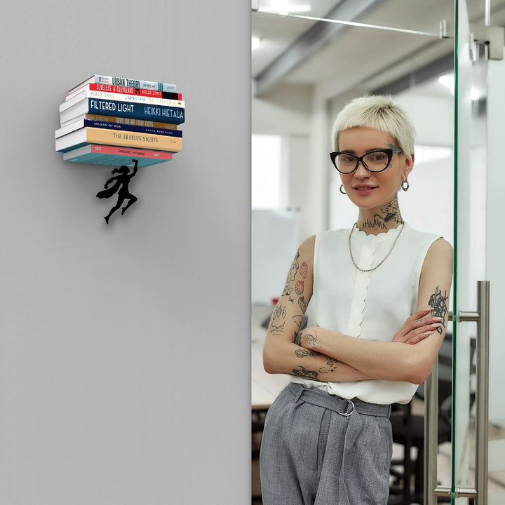 Artori Design Deko Schweberegal Aesthetic Buchstütze Wandregal - Wand Dekoration Buchständer Regal a