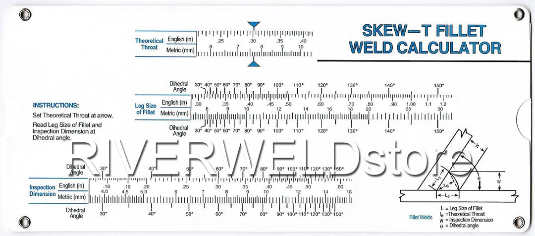 RIVERWELD Skew-t Ecknaht-Schweisslehre Schweissinspektionsprüfung Überprüfung des Winkels des vertik