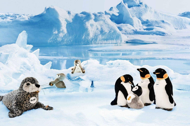 Steiff Robby Seehund - 30 cm - Kuscheltier für Kinder - kuschelig & waschbar - grau/weiss (063114)