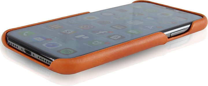 BULLAZO Menor Urban, Edle Hülle aus Leder mit Kartenfach, Kompatibel mit iPhone X 10 XS 10S, Cognac