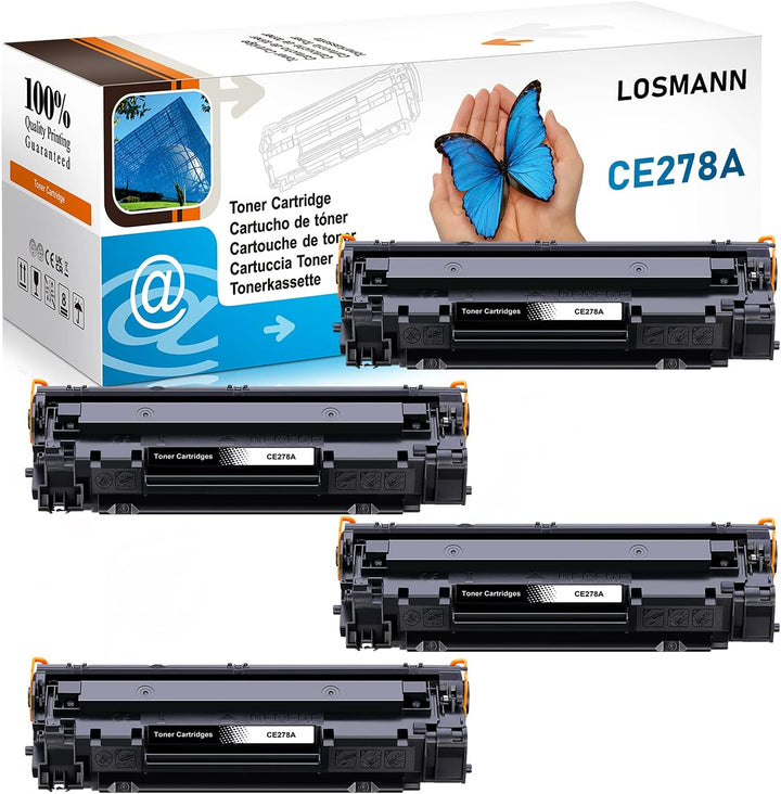 LOSMANN 4x Toner Kompatibel für HP CE278A 78A für HP Laserjet Pro M1530 MFP, M1536 DNF MFP, M1537 DN