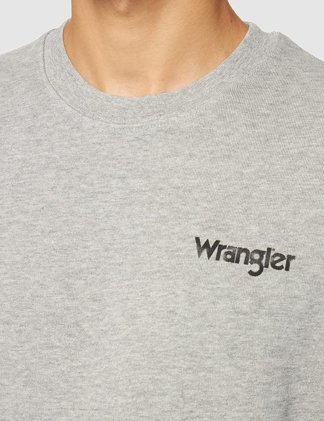 Wrangler Herren Positive Vibes Sweat Sweatshirt XL Mid Grey Mel, XL Mid Grey Mel