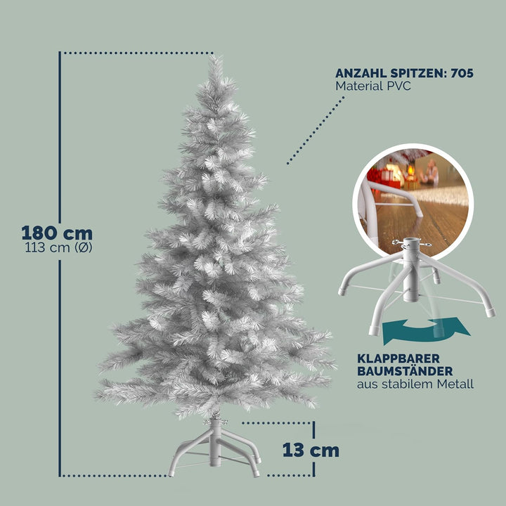 CASARIA® Weihnachtsbaum künstlich 150cm dichte Spitzen schneller Aufbau Metallständer naturgetreu sc