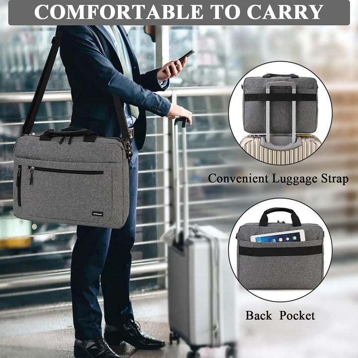 RAVUO Laptoptasche Herren, Laptop Aktentaschen 15.6 zoll Umhängetasche Wasserdichte Computertasche T