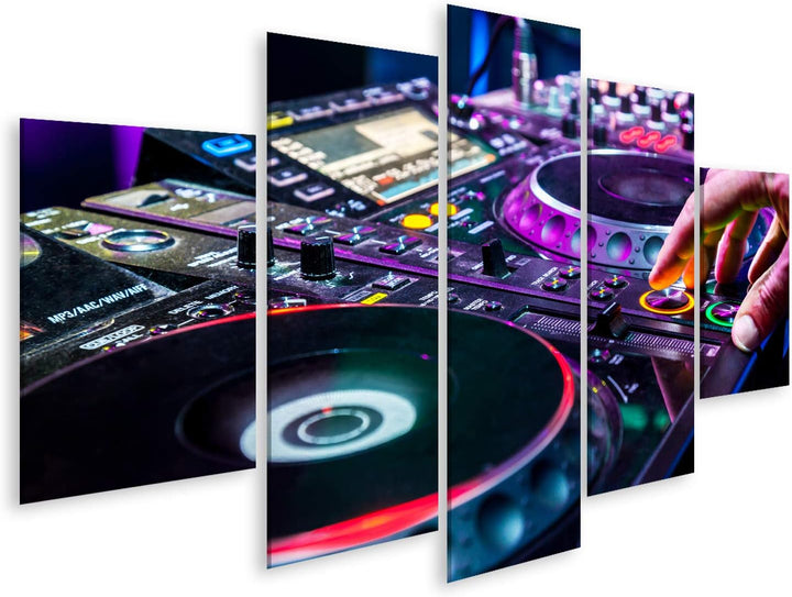 islandburner Bild auf Leinwand Dj Turntable Pult Disco Club Nachtclub Party Bilder Wandbilder Poster