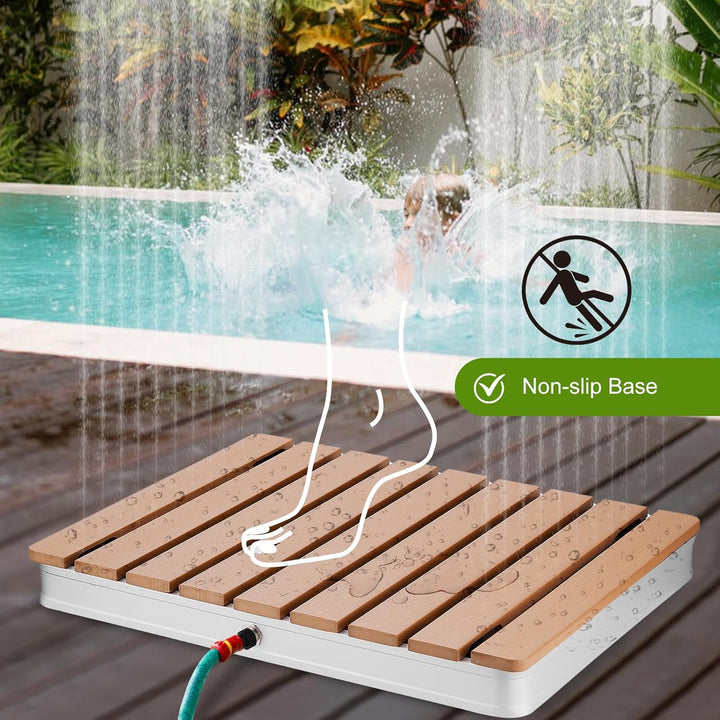Gartendusche - Bodendusche Outdoor mit Fusssteuerung, Kinderfreundlich, Rutschfest Gartendusche Auss