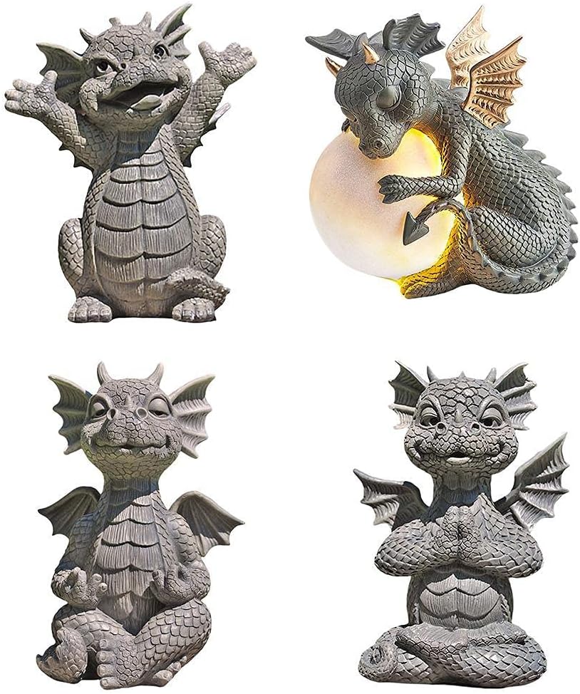 Tianbi Drachen Statue Wohnkultur Harz Zen Yoga Drachen Garten Dekoration Drachen Buddha Kunst Skulpt