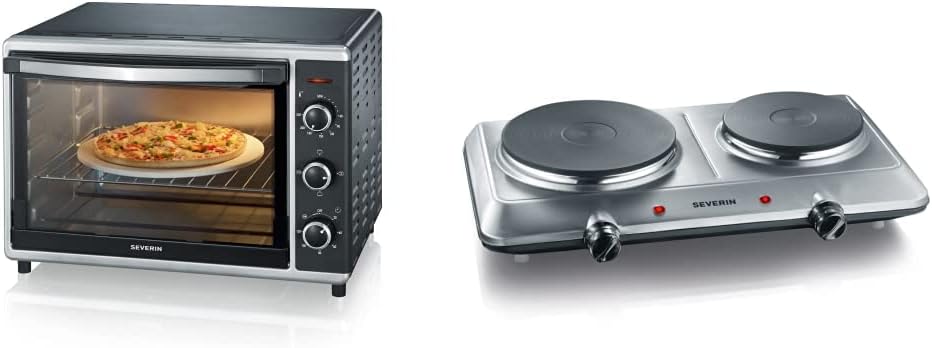 SEVERIN Back- und Toastofen mit Umluftfunktion, Mini Backofen mit Grillrost, Backblech, 1.800 W, sch