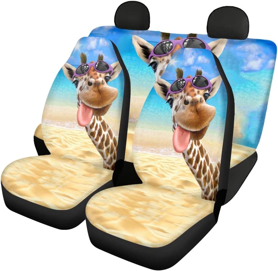 Chaqlin Universelle Auto-Vordersitzbezüge und Rücksitzschoner für teilbare Bank, Autozubehör, je 2 S