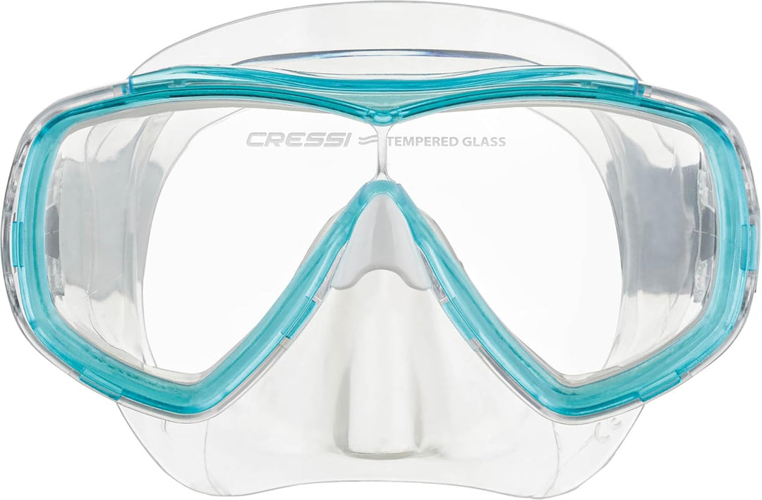 Cressi Estrella Jr - Maske zum Tauchen und Schnorcheln Transparent/Aquamarin Maske + Schnorchel, Tra