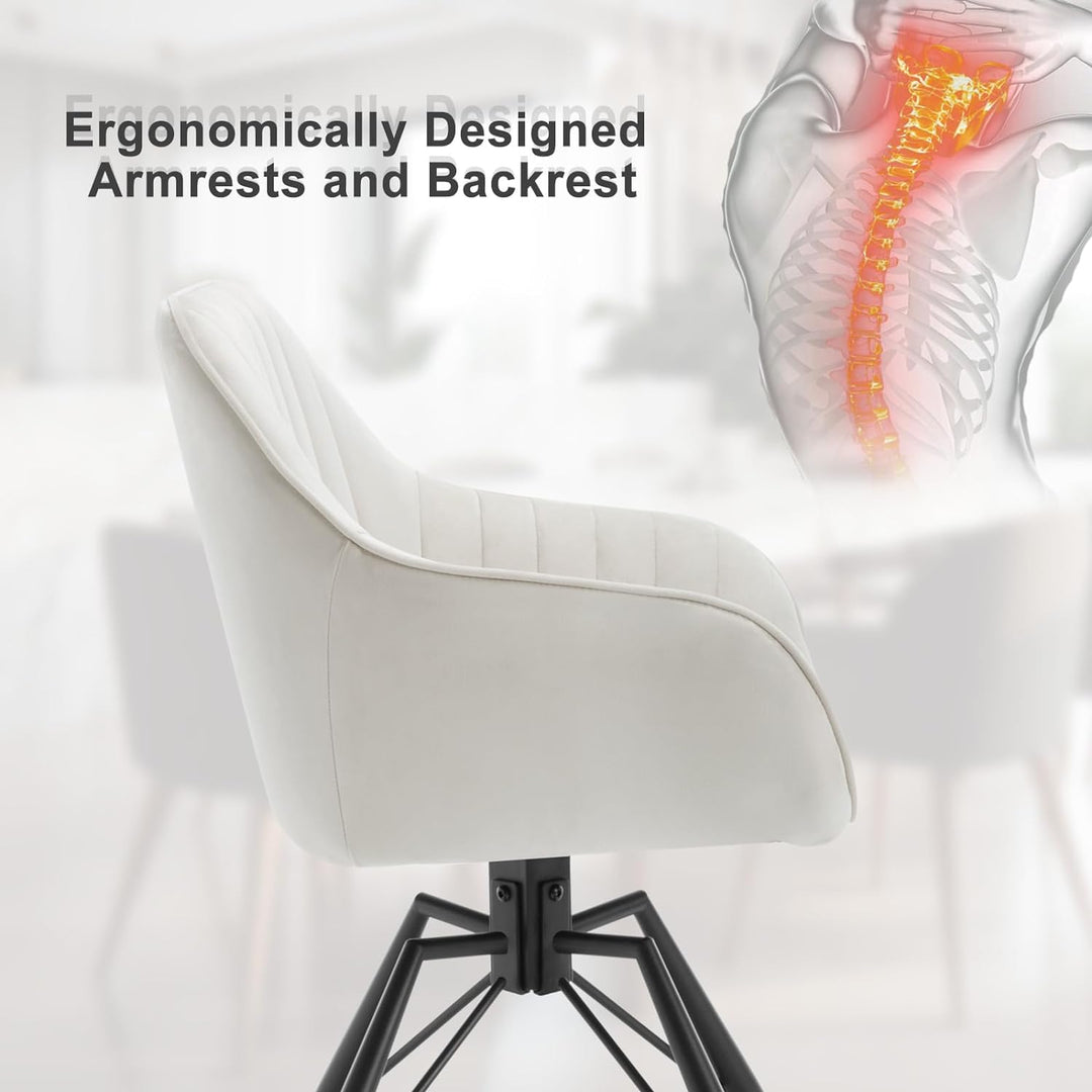 WOLTU Esszimmerstühle drehbar 2er Set, Samt Stuhl Esszimmer, Sessel Wohnzimmer, Drehstuhl, Küchenstu