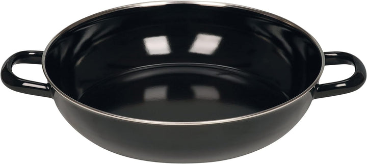 Riess, 0077-022, Schmorpfanne 28, OHNE Glasdeckel, CLASSIC - SCHWARZEMAILLE, Durchmesser 28 cm, Höhe