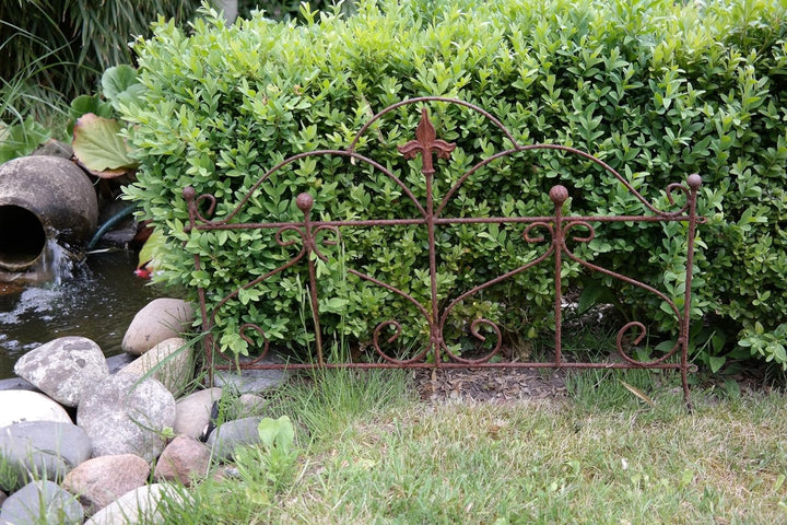 ecosoul Beetzaun Gartenzaun Rankhilfe Metall Eisen Rost Deko 50cm hoch x 60cm lang Zaun Zaunelement