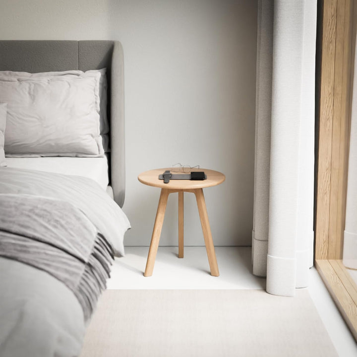 Beistelltisch Rund Walnussholz Massivholz Minimales Dunkles Holz Beistelltisch Skandinavischer Beist