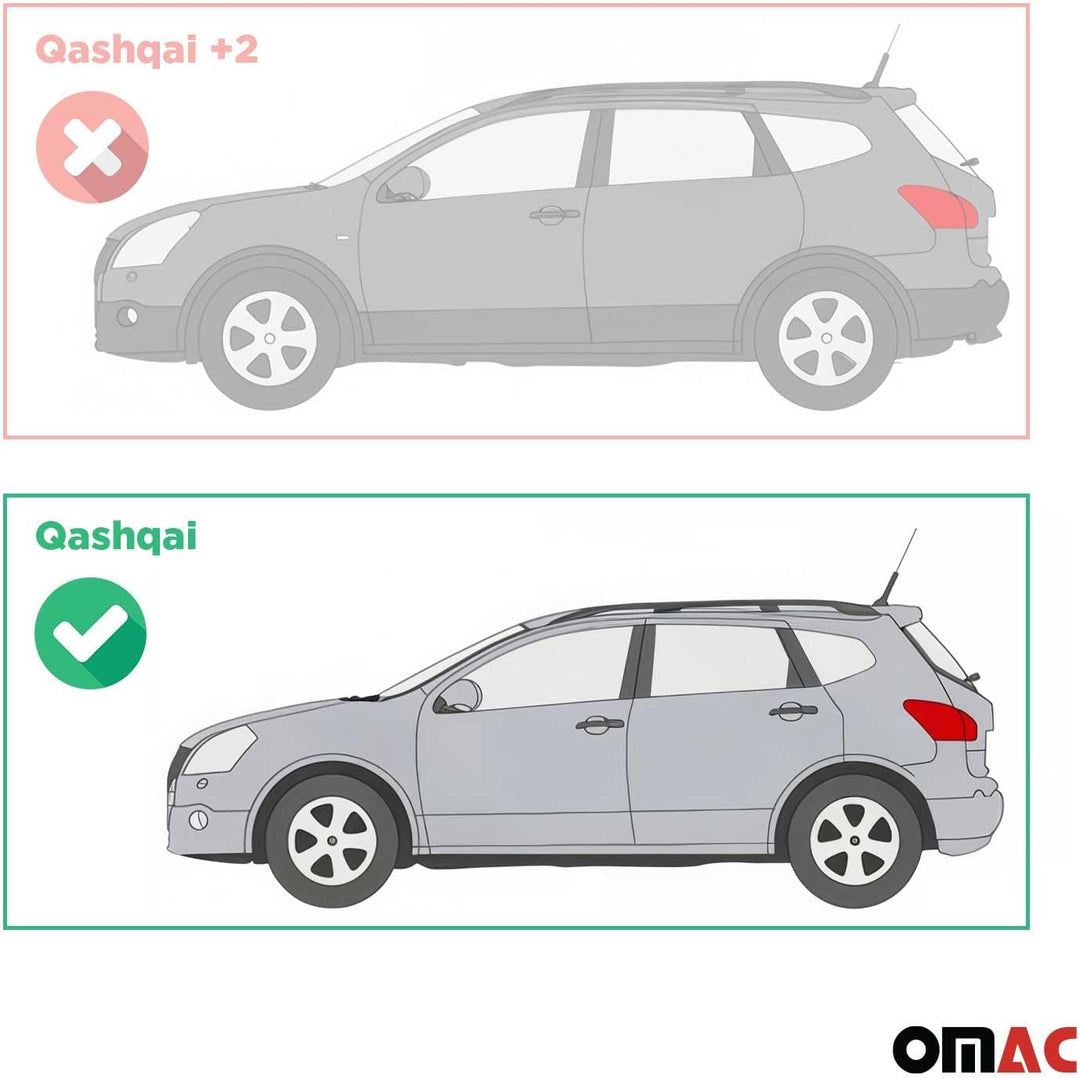 Trittbretter Seitenschweller kompatibel mit Nissan Qashqai J10 2006-2014 Alu Schwarz 2 TLG