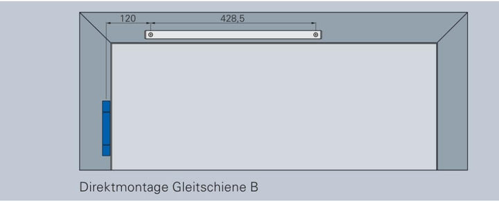 ECO-Schulte Die ECO Newton Gleitschiene EF DIN links RAL 9005 ECO schwarz mit elektromagnetischer Fe