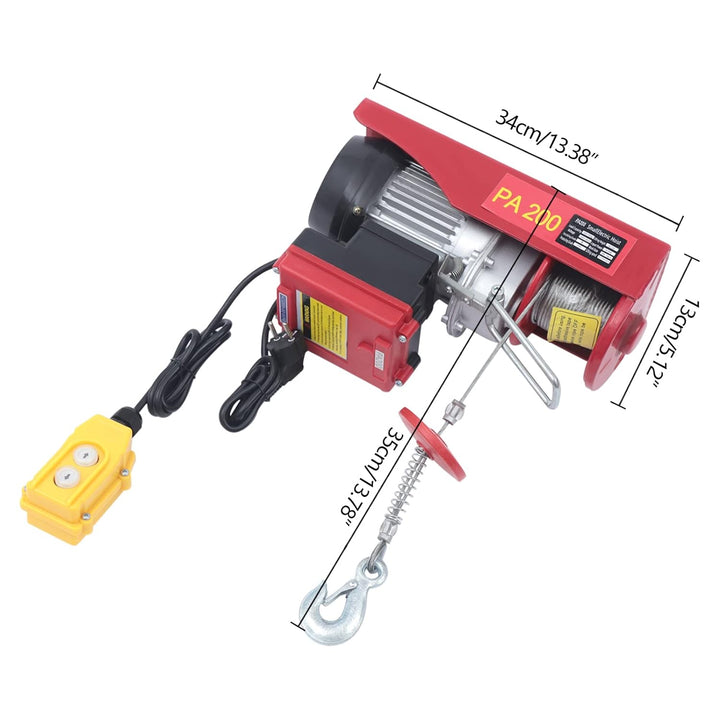 BJTDLLX Elektrische Seilwinde 440 Lbs Seilzug Motorwinde Flaschenzug 100kg bis 200kg Elektrische Sei