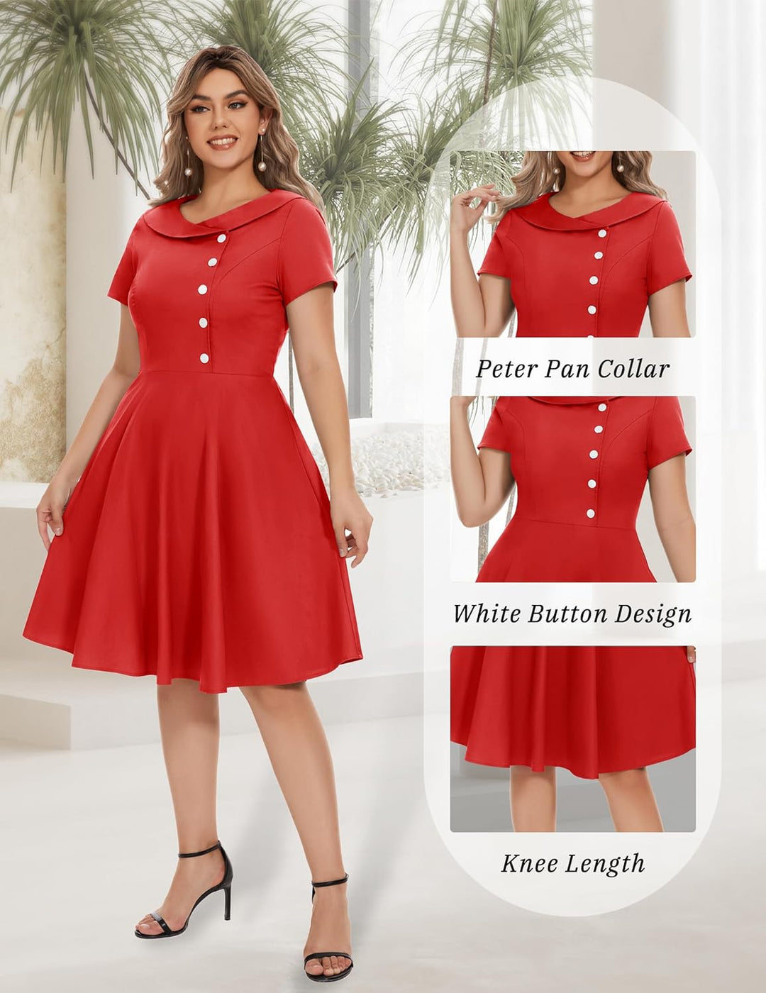 Wedtrend Cocktailkleid Damen Rockabilly Kleider Damen Festlich Abendkleid Kurz Vintage Kleider Damen