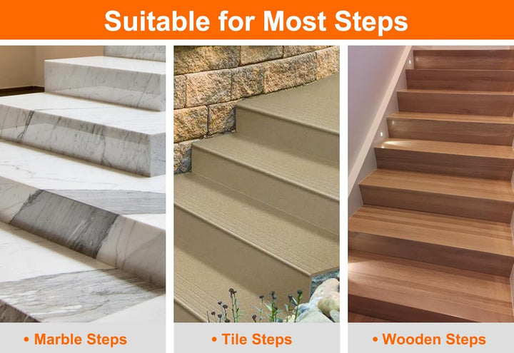 Spurtar Treppenstufen Matten Antirutsch Treppe,10 x 60 cm Streifen Transparent Klebeband Stufenmatte