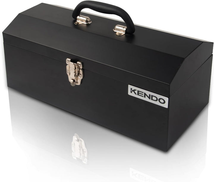 KENDO Werkzeugkasten leer - Masse: L41 x B18 x H19,5 cm - Werkzeugkiste Metall - Freitragende Werkze