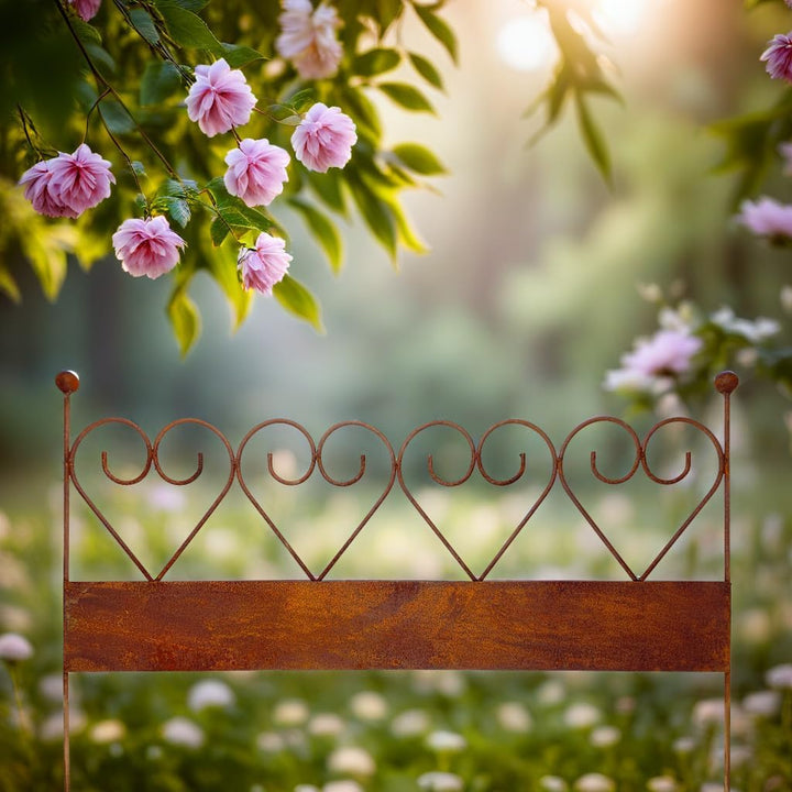 ecosoul Zaun Zaunelement Abgrenzung massiv mit Rasenkante Beetabgrenzung Rankhilfe 80 cm breit x 50