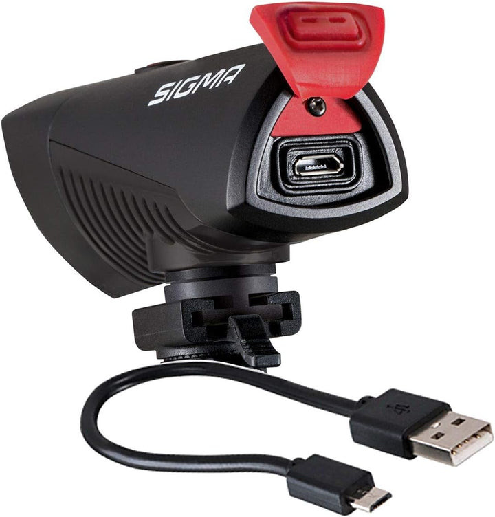 SIGMA SPORT Unisex – Erwachsene Led-helmlampe-2022044905 LED-Helmlampe, Schwarz, Einheitsgrösse
