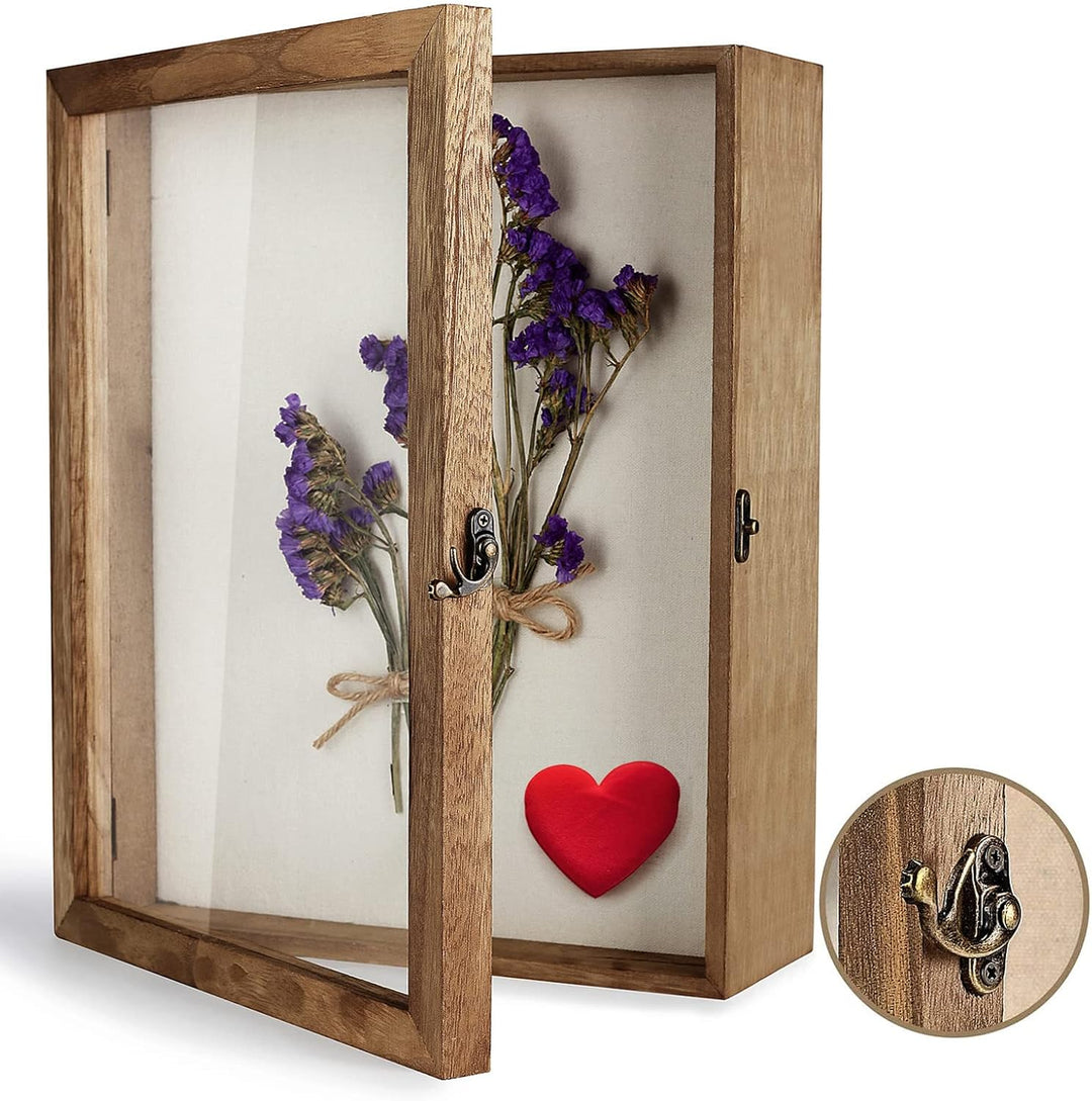TJ.MOREE Blumen Grosse Schattenbox Vitrine Rahmen mit Glasfenstertür Bilderrahmen Hochzeitsstrauss E