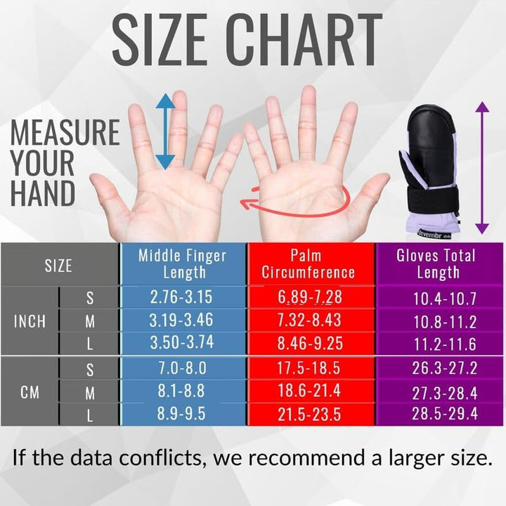 devembr Ski-Fäustlinge mit Handgelenkschützern, Warme Snowboard-Fäustlinge, Wasserdicht M Violett, M